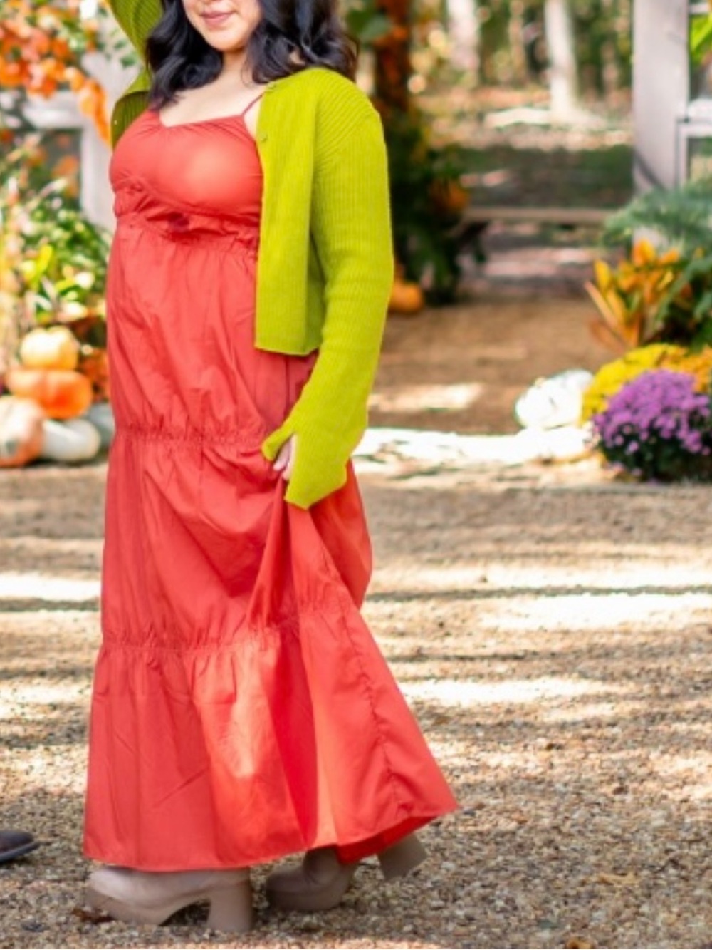 Spaghetti Strap Tiered Maxi Dress- Rust - Picture 7 of 7